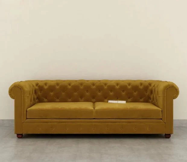 3-Seater Sofa with Office Design, Plush Velvet Fabricy