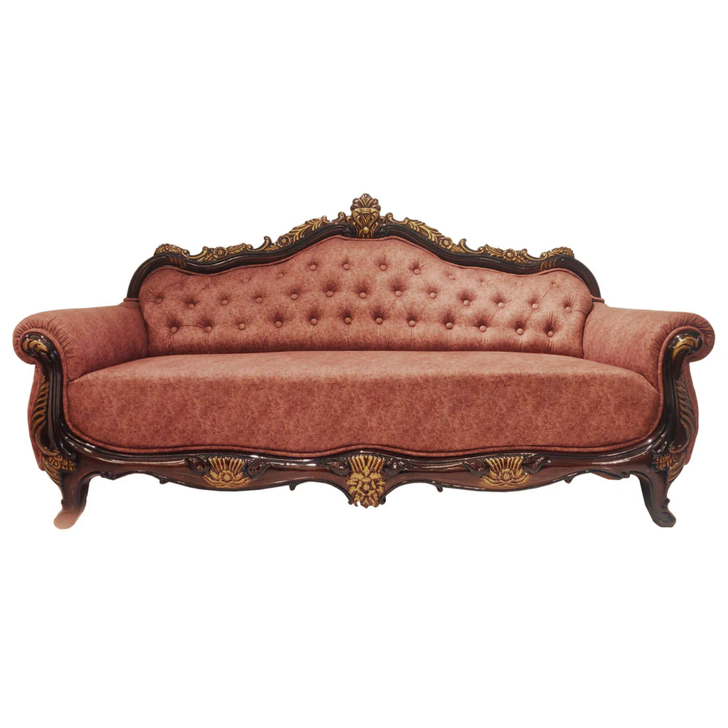 Royal Carving Sofa Set with Wooden Frame and Decorative Fibre Finish Elegant Design for Luxurious Interiors