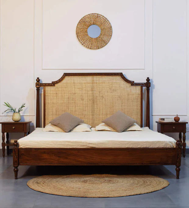 King Size Bed – Solid Teak Wood Frame Sturdy Plywood, Elegant Design  Easy Assembly