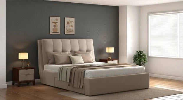 Modern Storage Upholstered Bed – Plush Headboard & Plywood Frame, Hidden Lift-Up Storage