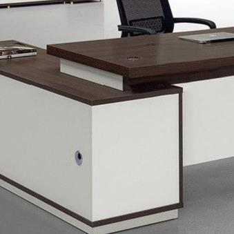 Director and Executive L Shape Office Table Made Particle Board with Side Unite and CPU Space
