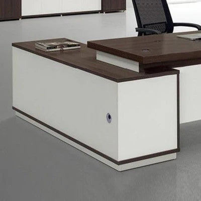 Director and Executive L Shape Office Table Made Particle Board with Side Unite and CPU Space