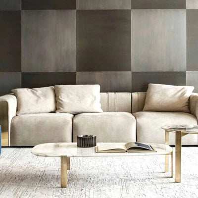 Italian Designer 3-Seater Sofa Velvet Upholstery for Elegant Modern Living Spaces