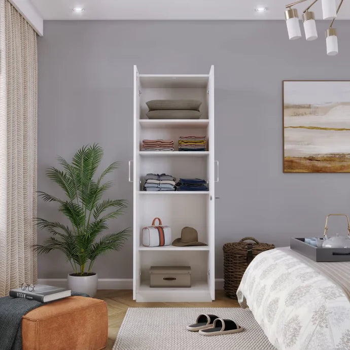 Modern Home &amp; Office Premium Storage Cabinet – Particle Board Construction with Glass Doors, Bookshelf Compartments, and Cupboard Units.
