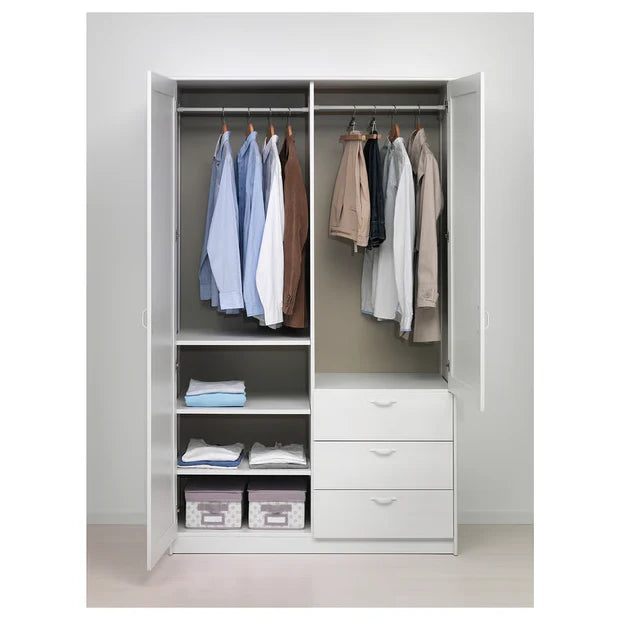 Wardrobe in Particle Board – Double Doors with Drawer for Modern Living Spaces