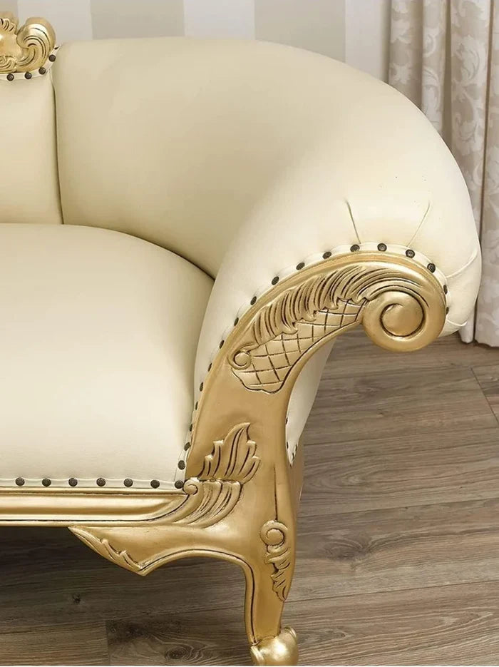 Premium 3-Seater Leatherette Upholstery Classic Handcrafted for Living Room Comfort and Style