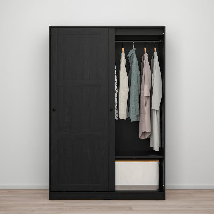 Wardrobe with Sliding Door in Particle Board – 2-Door and Soft-Close Drawers