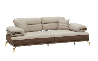 3-Seater Italian Sofa with Sleek Metal Legs and Cushions for Modern Living