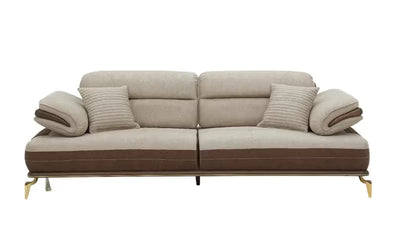 3-Seater Italian Sofa with Sleek Metal Legs and Cushions for Modern Living