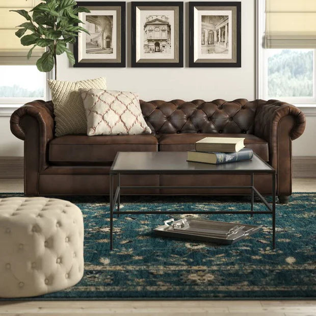 3 Seater chesterfield sofa Modern Design and Leatherette fabric Durable & Comfortable Padded Perfect for living Room